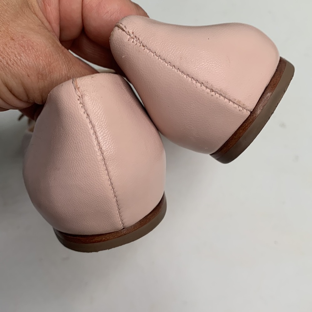 Tory Burch Rosalind Pale Pink Leather Ballet Flat with Bows S-168 Sz 7 - Picture 7 of 12